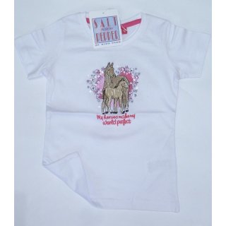 Salt and Pepper Mdchen T-Shirt Pferd 104/110 white