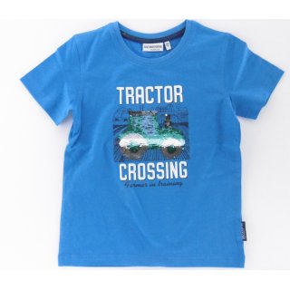 Salt and Pepper Jungen T-Shirt Traktor Pailletten 104/110 strong blue
