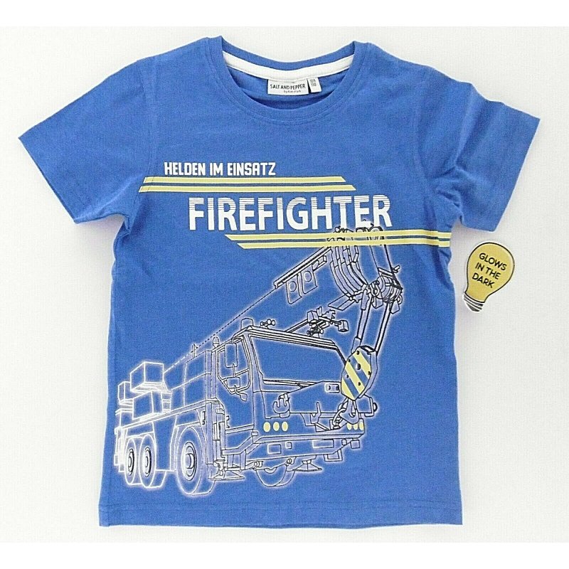 SALT AND PEPPER Jungen Feuerwehr Leuchtdruck T-Shirt