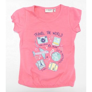 Salt and Pepper Mdchen T-Shirt Travel the world 92/98 flamingo pink